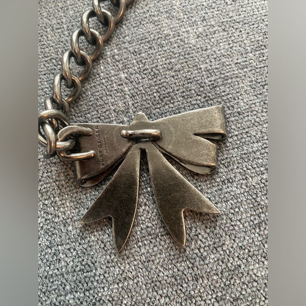 Kurt Geiger Gunmetal Rhinestone Chain Belt